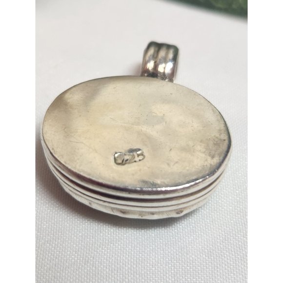 Vintage Turquoise Sterling Silver Cabochon Pendant - Picture 7 of 12